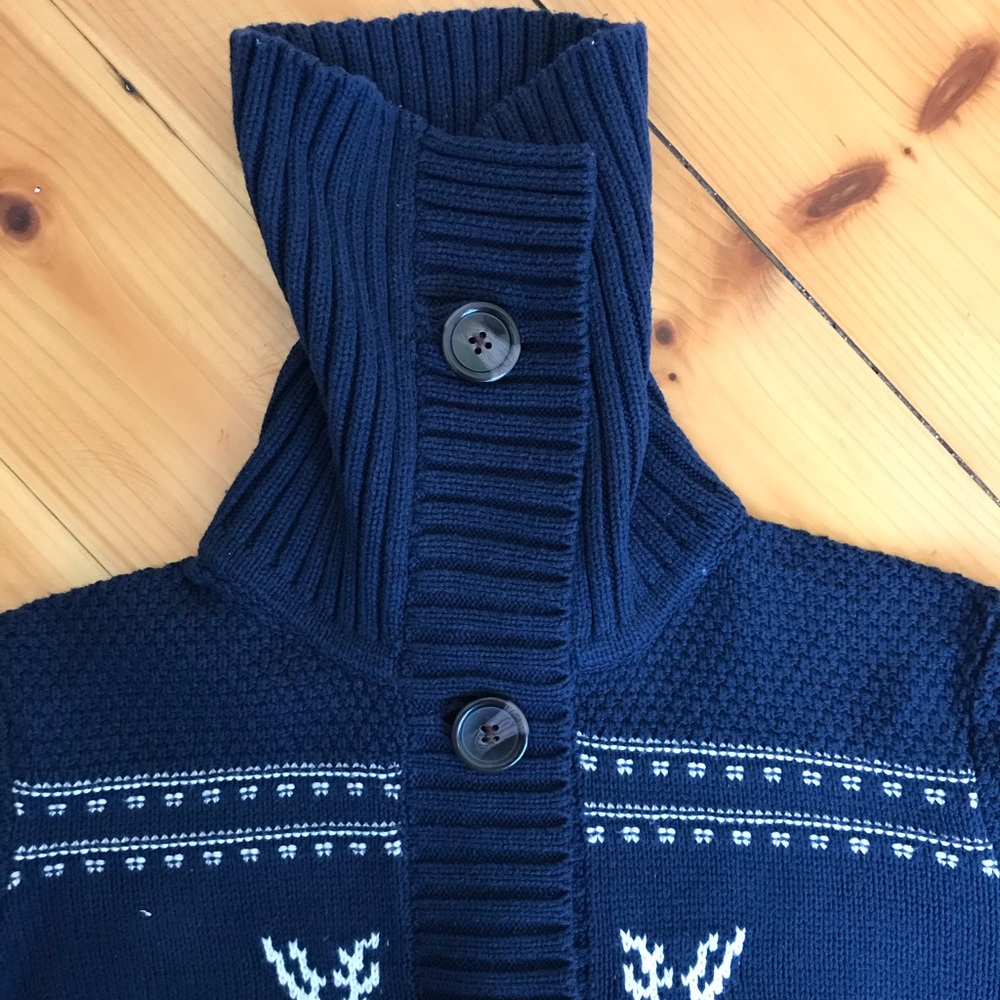 Vintage Bass Button Down Navy Stag Sweater - Picture 6 of 9